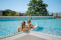 Panorama-Außenpool im Wellnesshotel Hofbräuhaus in Bodenmais