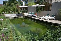 Naturschwimmbad mit Liegewiese im Hotel Mürz
